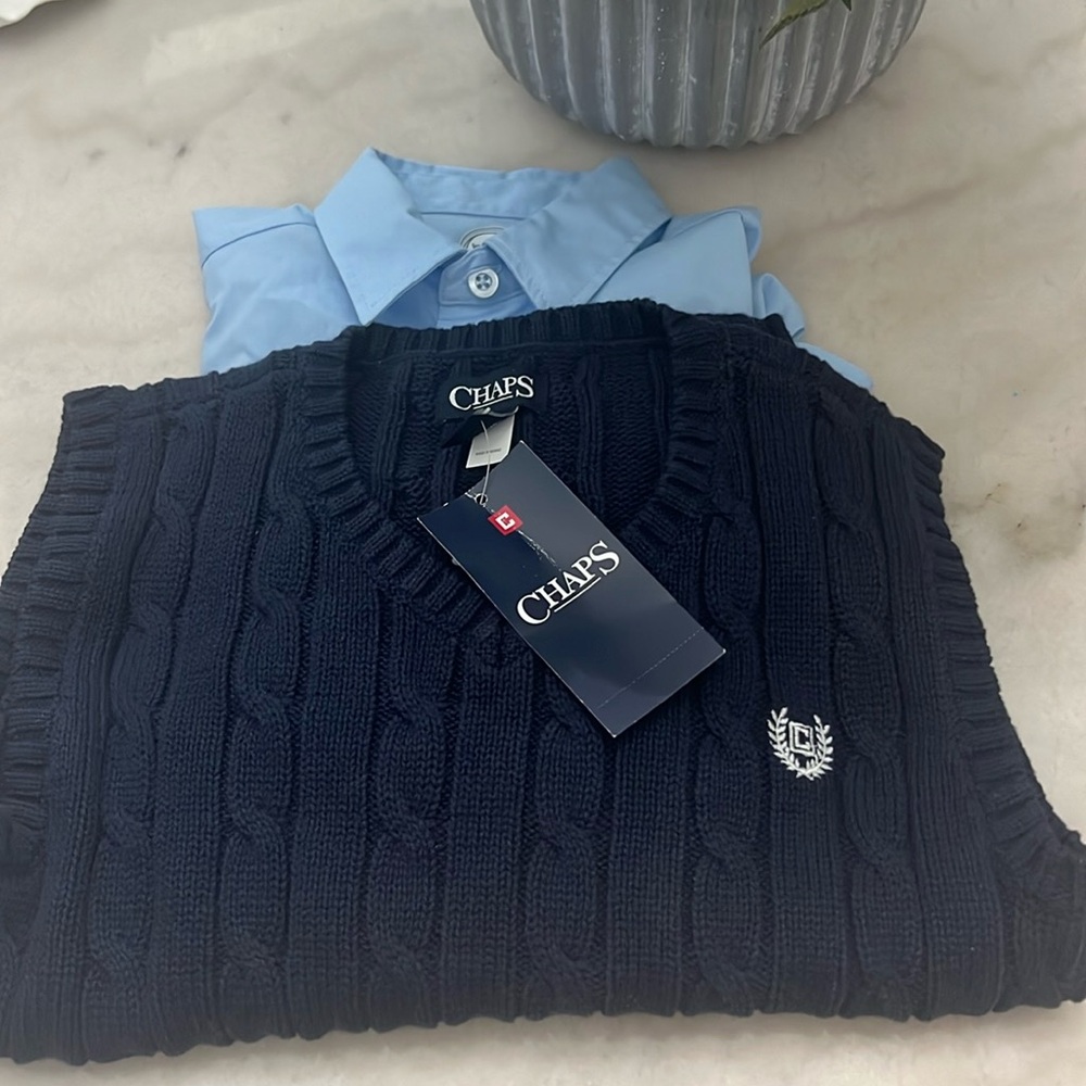 CHAPS boys NWT vest and Wonder Years long sleeved dress shirt both sz 7 NWT’s - Picture 2 of 7